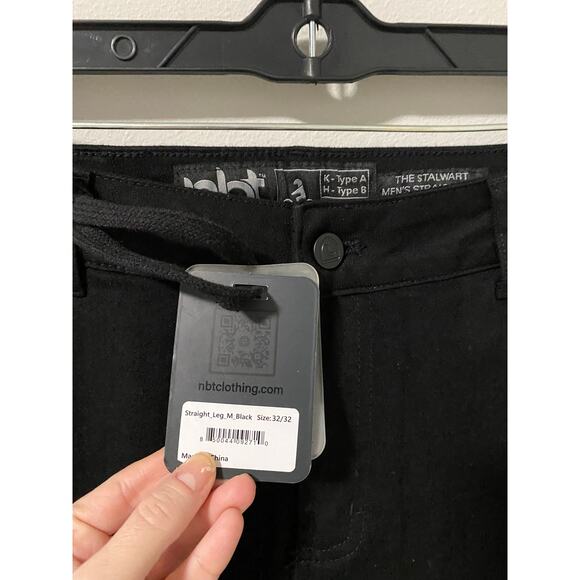 New NBT Straight Leg Black Motorcycle Jean Pants Size 32/32 - Picture 4 of 5